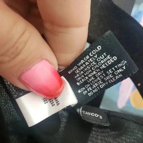 Chico's Black Label Burnout Blouse w/Velvet Dots - Picture 2 of 4